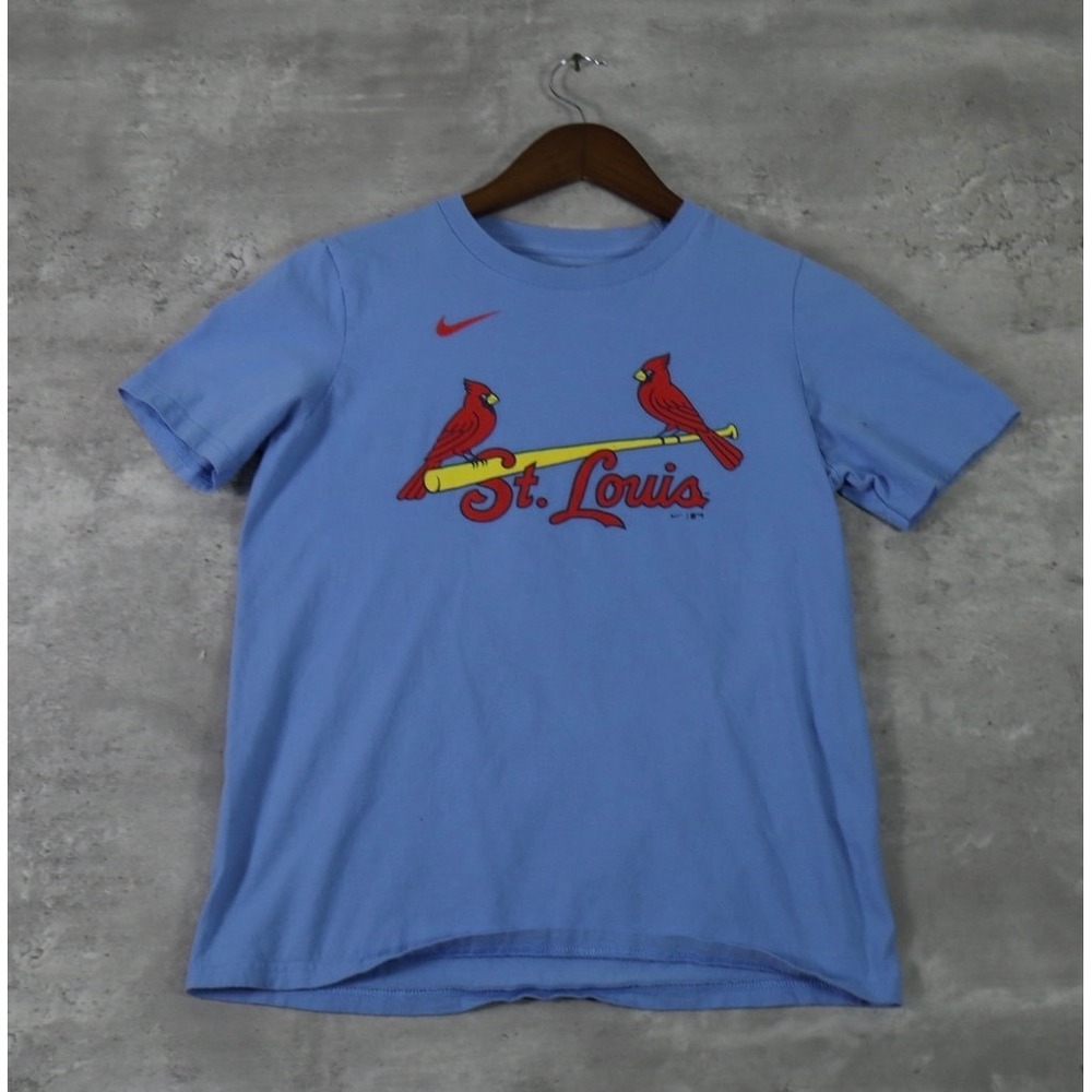 Nike St Louis Cardinals Shirt Blue Yadier Molina MLB Baseball Tee Youth Large